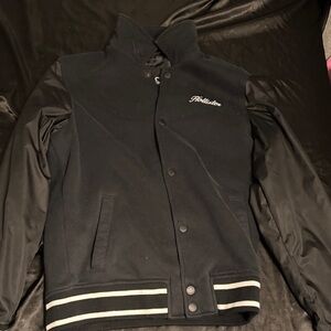 Hollister Black and Gray Varsity Jacket